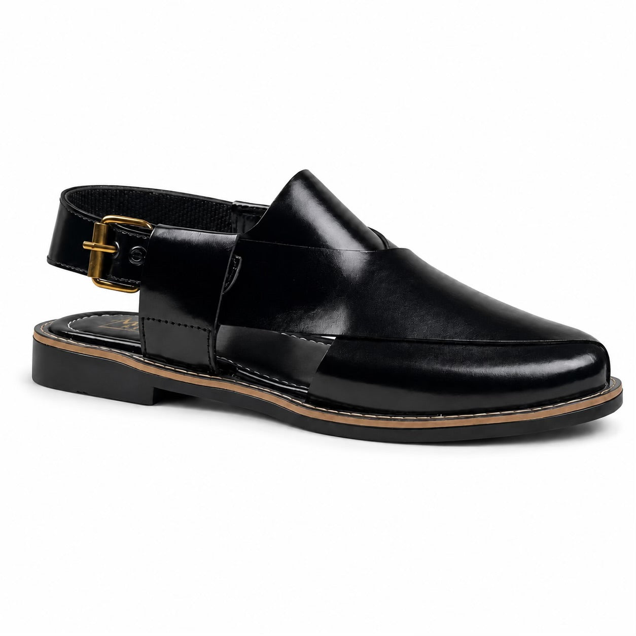JET BLACK STICHED SOLE PESHAWARI