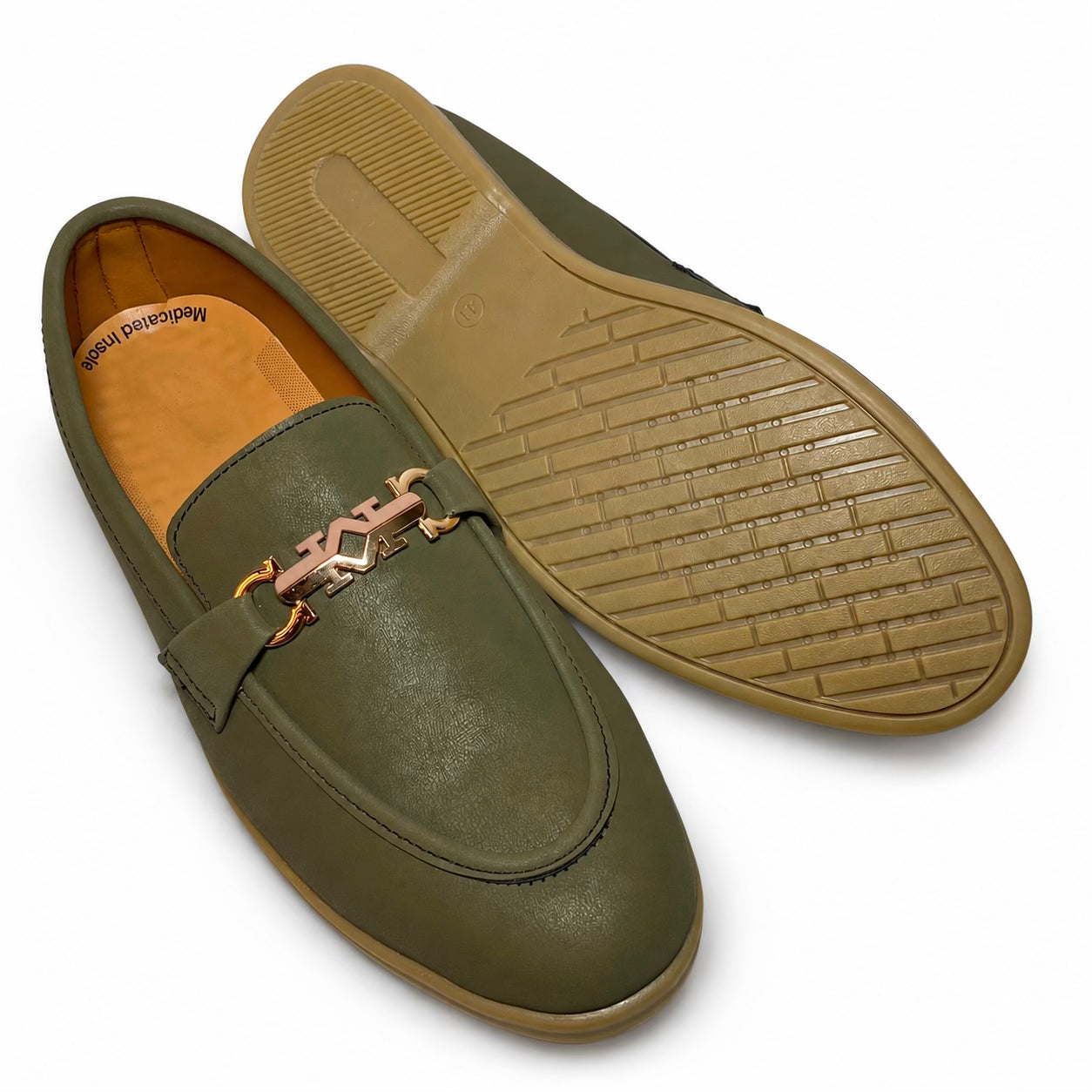 OLIVE GREEN ROYAL BUCKLE LOAFER