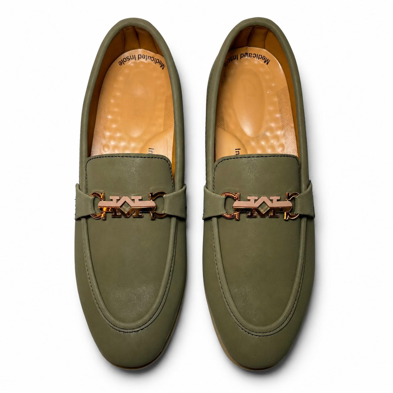 OLIVE GREEN ROYAL BUCKLE LOAFER