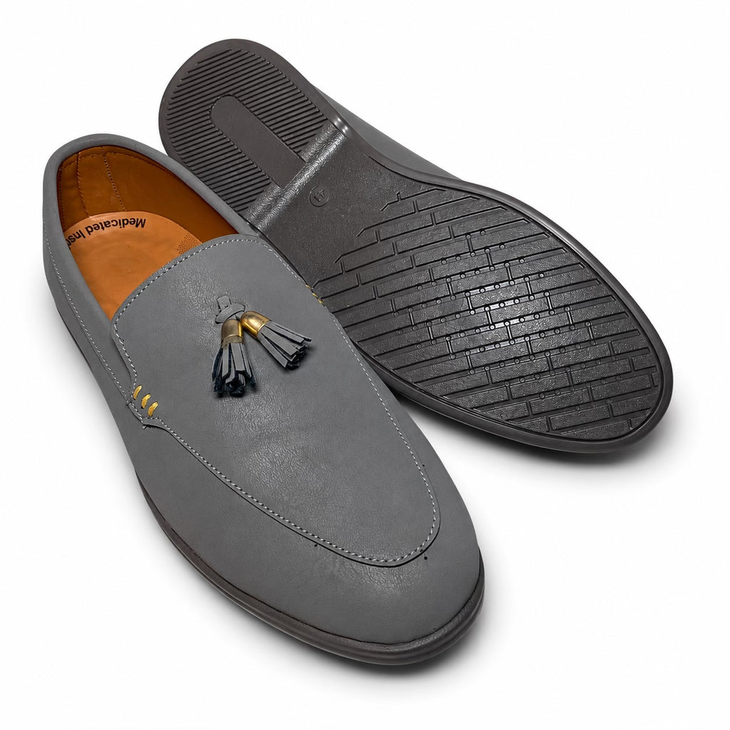 GREY CROWN TASSEL LOAFER
