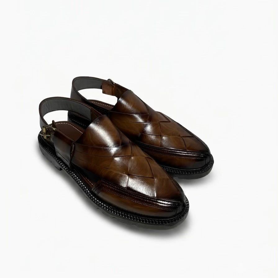 WOVEN BROWN MIDHIGH SOLE PESHAWARI