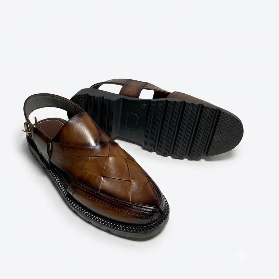 WOVEN BROWN MIDHIGH SOLE PESHAWARI