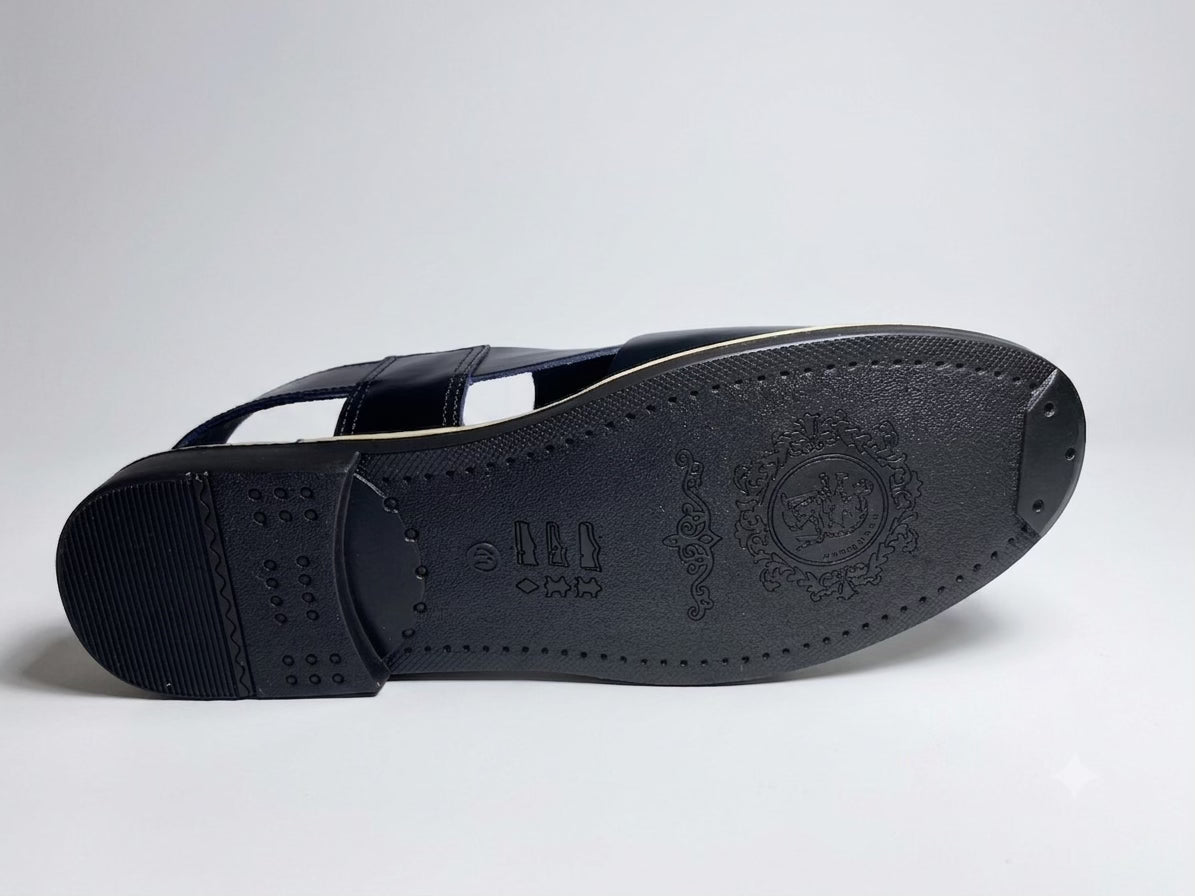 JET BLACK STICHED SOLE PESHAWARI