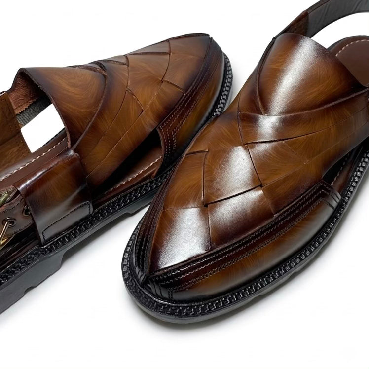 WOVEN BROWN MIDHIGH SOLE PESHAWARI