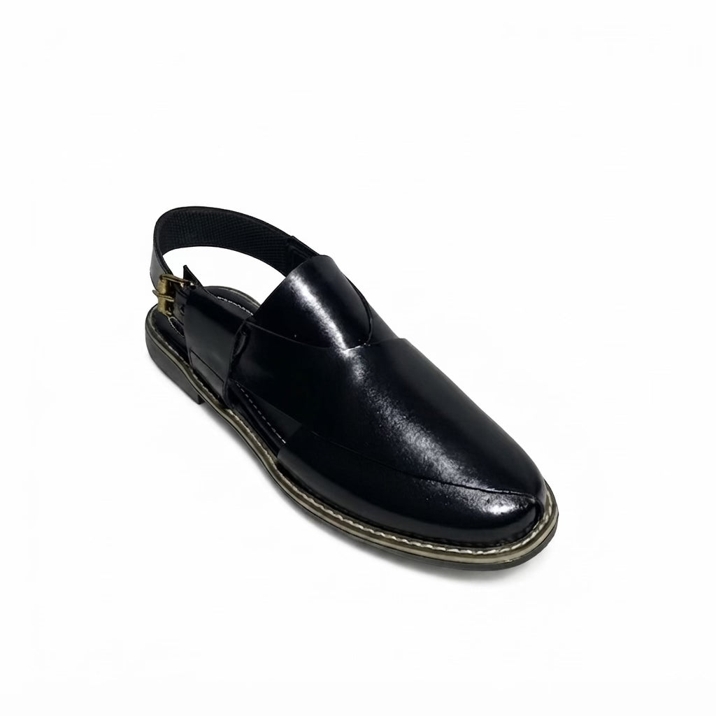 JET BLACK STICHED SOLE PESHAWARI