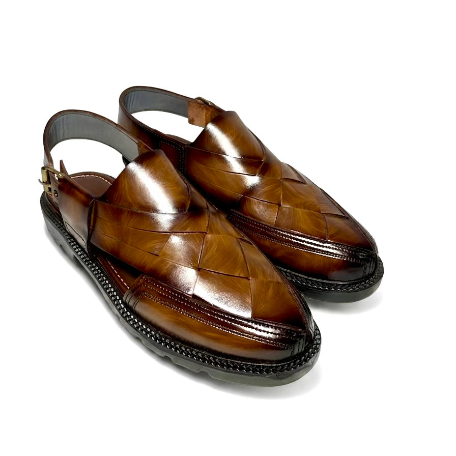WOVEN BROWN MIDHIGH SOLE PESHAWARI