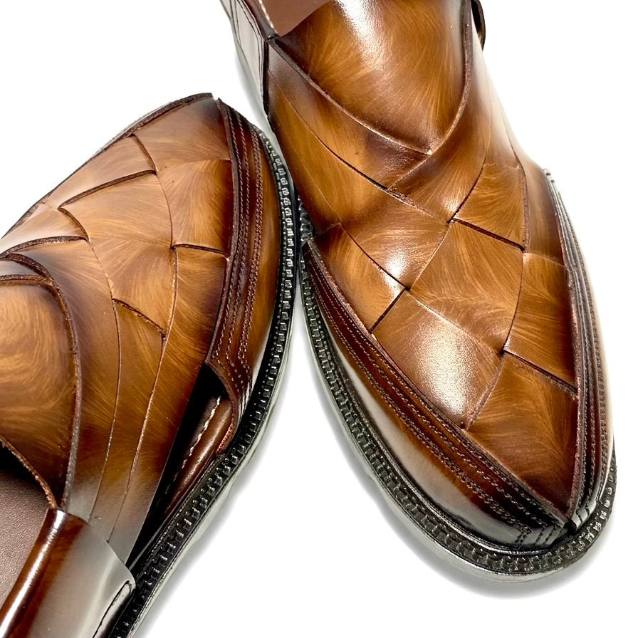 WOVEN BROWN MIDHIGH SOLE PESHAWARI